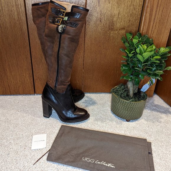 UGG Shoes - UGG Collection Aldabella Ultra High Heeled Soft Leather Boots